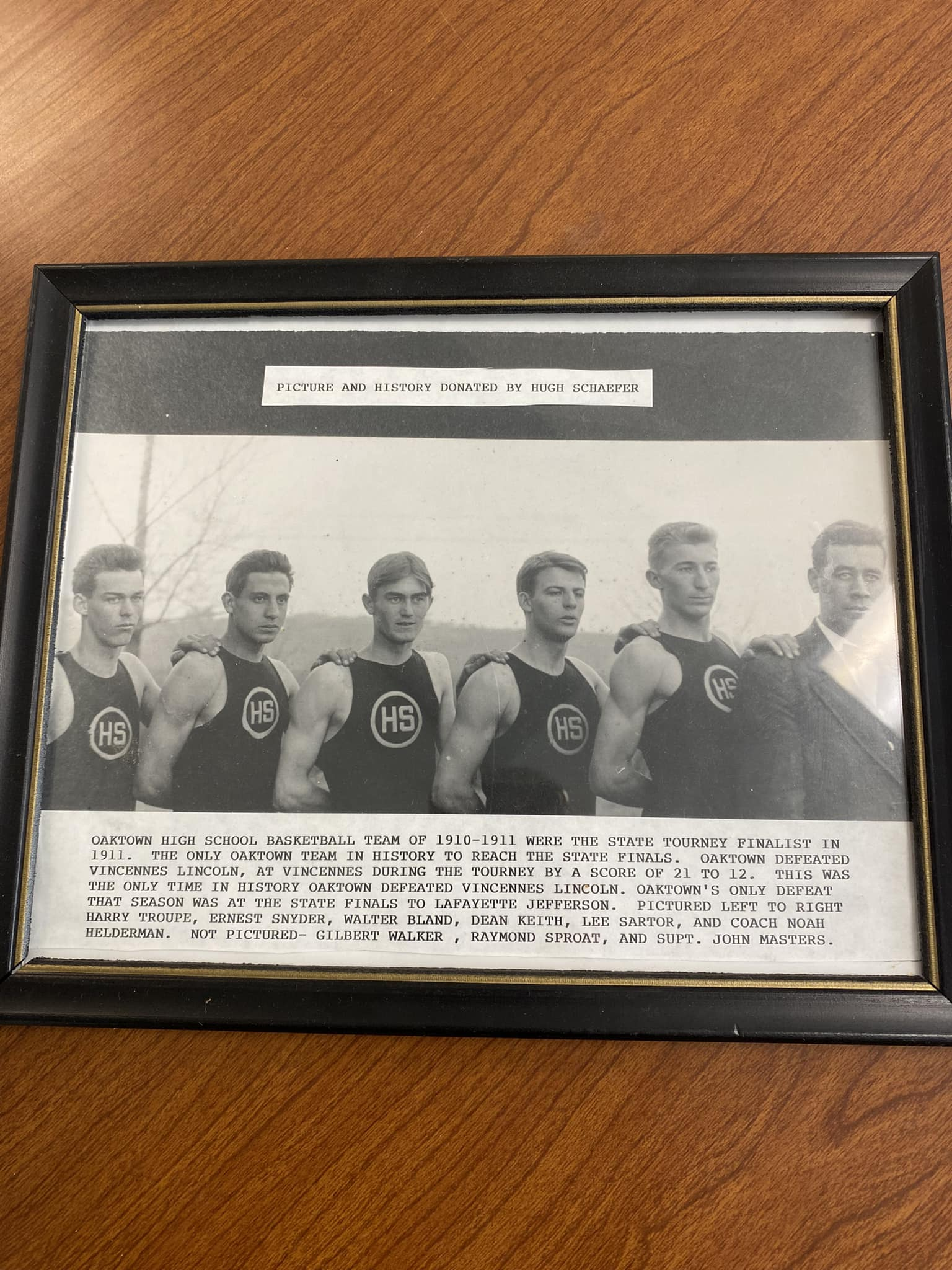 Oaktown High School appeared in Indiana HS First State Basketball Finals 1911