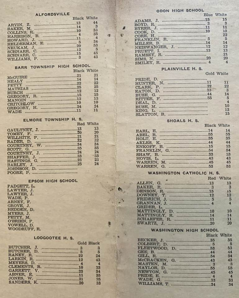1951 Washington Sectional 10 TEAMS, 5 DAYS The Game Remembered