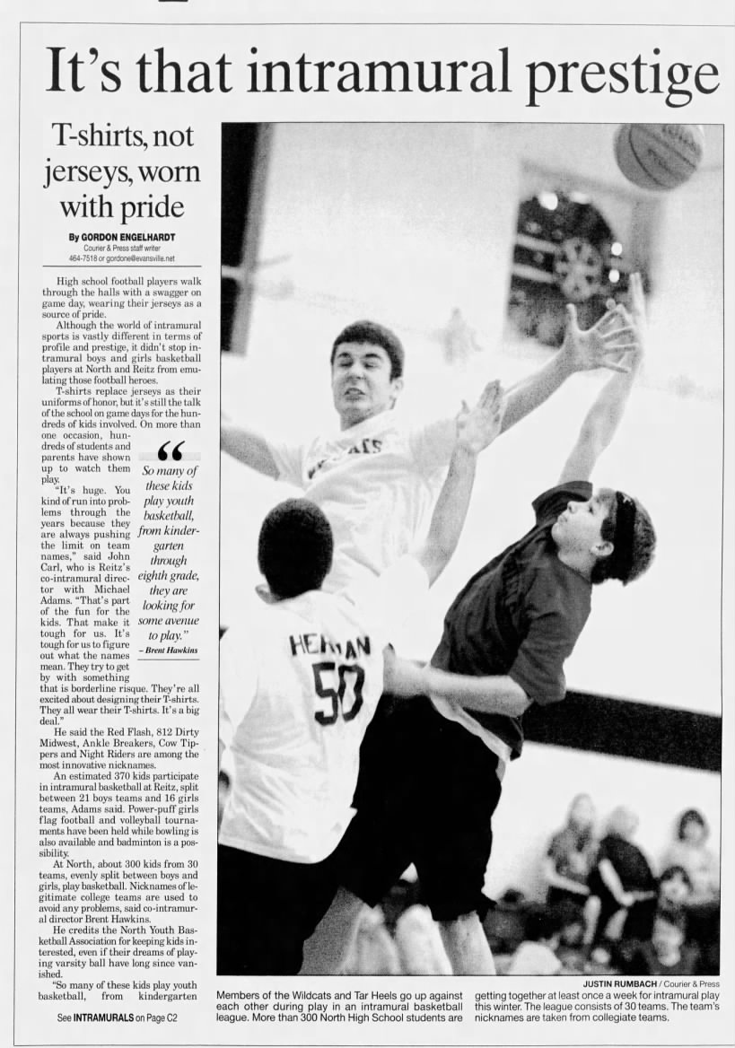 From Evansville Courier and Press: Christmas Day 2004 Intramurals a Big Deal for Evansville Boys and Girls