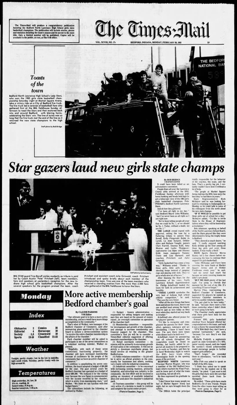 BNL Lady Stars State Champs 1983