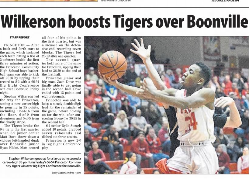 Big Night for Wilkerson in Princeton win over Boonville 2018