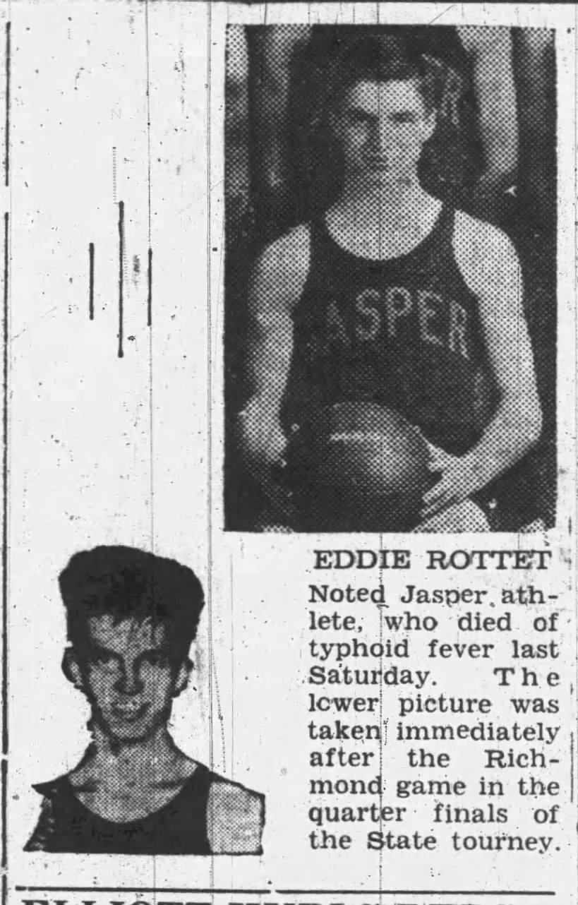 One of Jasper’s Greatest Athletes Dies from Typhoid Fever
