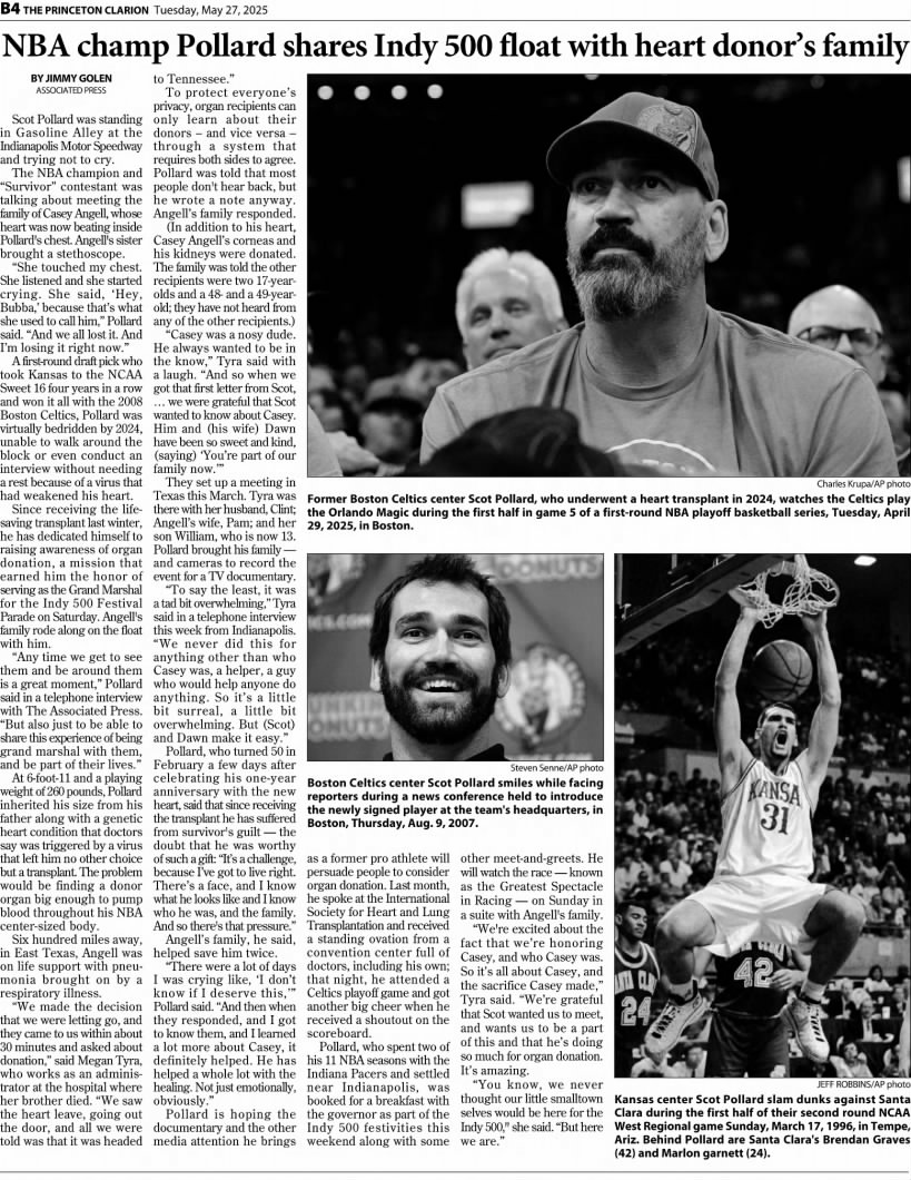 Former Pacers Scot Polard & Reggie Miller Grand Marshals in 2025 and 2005: Pollard Shared Float with Heart Donor’s Family (Miller story follows)