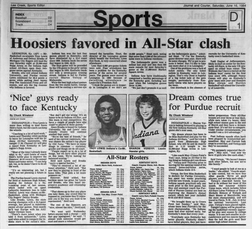 1984 Indiana-Kentucky All-Star Boys and Girls Preview
