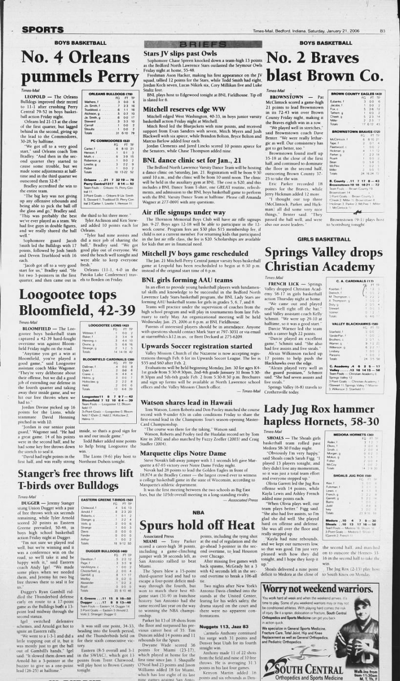 Bedford Times-Mail  January 2006