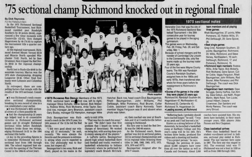 Richmond loses in Regional Final  1975