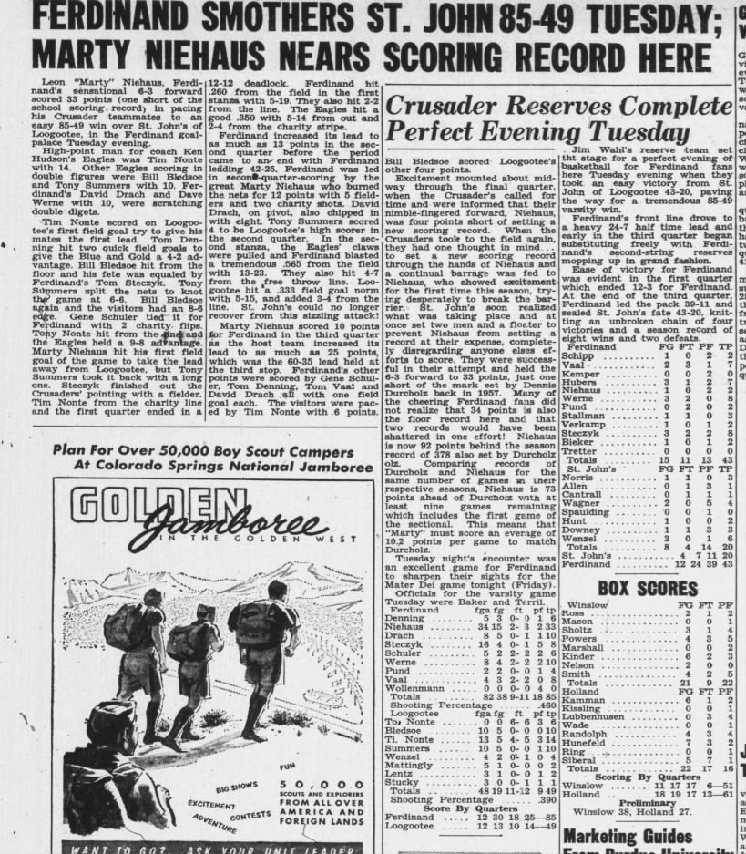 Ferdinand News Jan 1960
