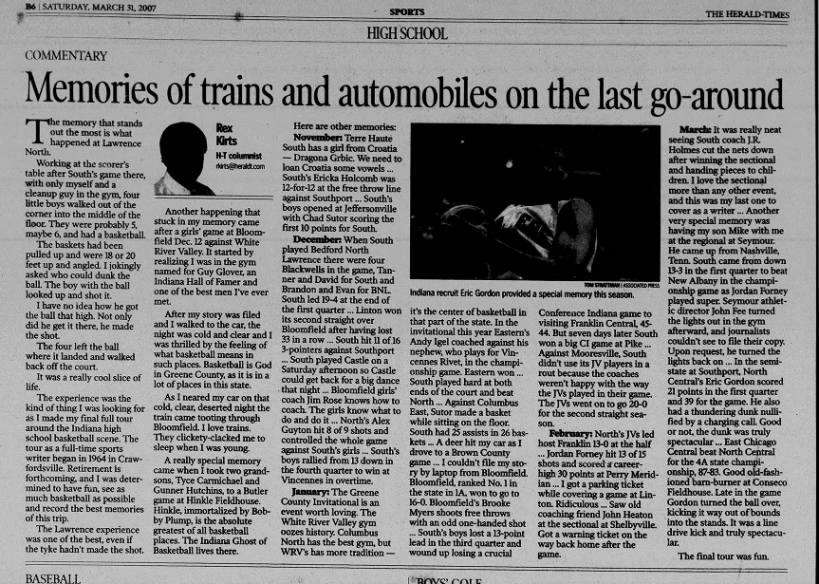 Rex Kirts’ Memories March 2007